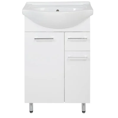 Cabinet with sink Astor, White gloss, 55 cm